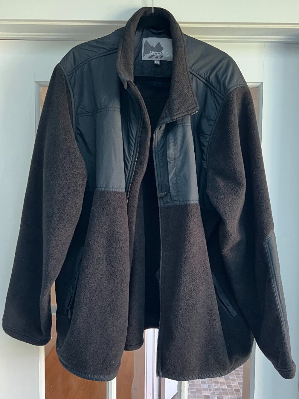 WindRiver Men’s Fleece Jacket 3XL Black Full Zip Warm Outdoor Coat